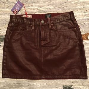 Red Denim jean red skirt...